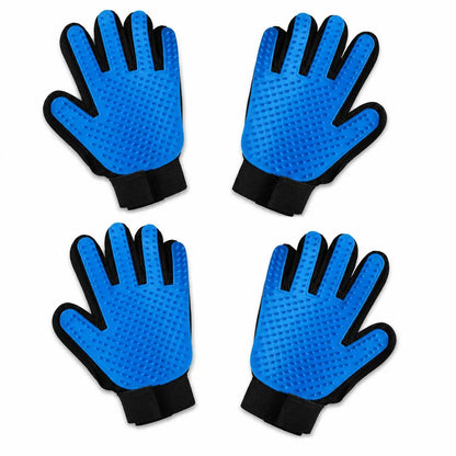 Pet Grooming Gloves, Upgrade Version with Enhanced 255 Silicone Grooming Tips, Hair Remover Mittens for Dogs & Cats, Bath Brush, 2-In-1 Deshedding & Massage Mitt, 5-Finger Flexible Design, for Bathing & Grooming, Safe for Long/Short/Curly Hair Pets