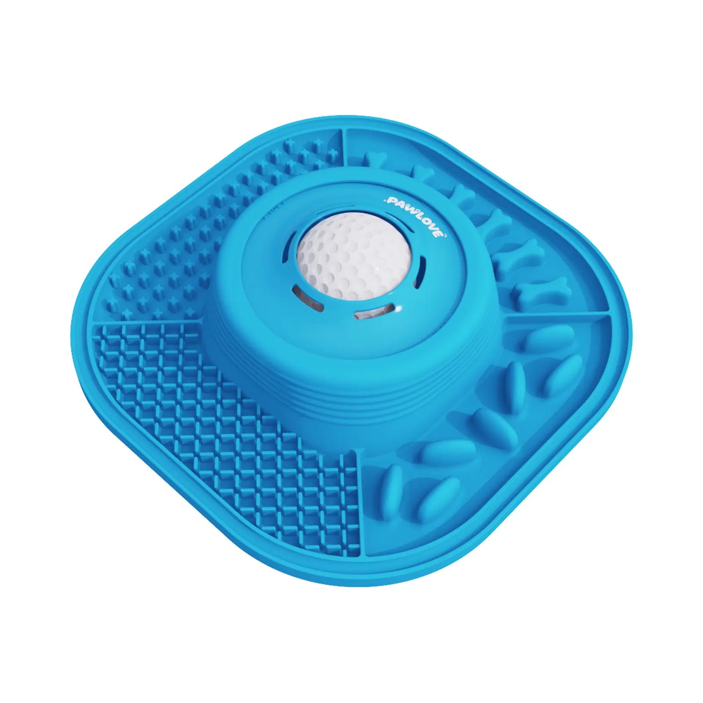 Pawlove Dog Food Slow Feeder Bowl - Anti-Slip Rubber Ball-In Design, 3/4 Cup Neater Feeder, Food-Grade, Curbs Splash Mess, Dishwasher Safe for Liquid Treats/Bone Broth, Puppy Anxiety Relief/Post-Op Feeding | Pet Supplies